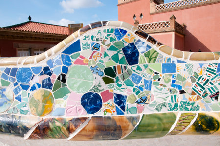 Park Guell Tiles - Barcelona - Spainのeditorial素材
