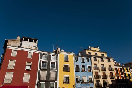 Colorful Buildings in Main Square - Cuenca - Spainの写真素材