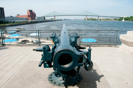 Cannon near Clock Tower - Montreal - Canadaのeditorial素材