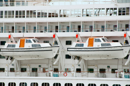 Lifeboats on Cruise Shipの写真素材