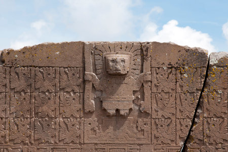 Gate of the Sun - Tiwanaku - Boliviaの写真素材