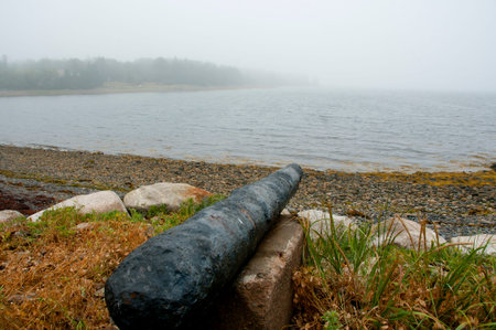 Oak Island Cannon - Nova Scotia - Canadaの写真素材