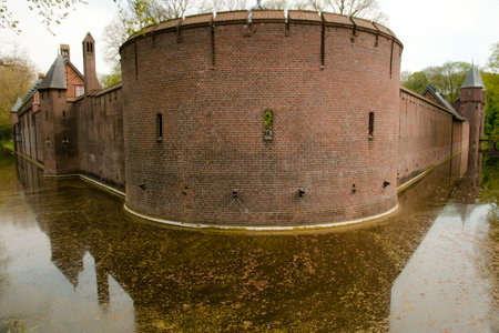 De Haar Castle Moat - Hollandのeditorial素材