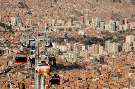 Cable Cars - La Paz - Boliviaのeditorial素材