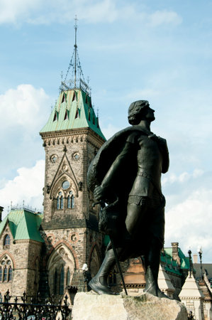 Statue of Sir Galahad in Honor of Harper - Ottawa - Canadaのeditorial素材