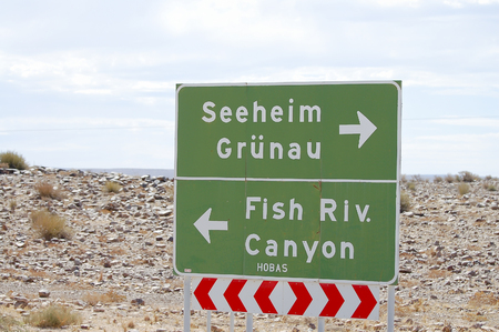 Fish River Canyon Road Sign - Namibiaの写真素材