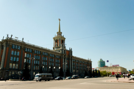 EKATERINBURG, RUSSIA - May 19, 2012: City Administration Building on Lenin Avenueのeditorial素材