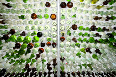 Glass Bottle Wall - Prince Edward Island - Canadaの写真素材