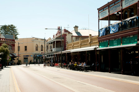 FREMANTLE, AUSTRALIA - October 26, 2016: Market Street is the commercial center popular to locals and touristsのeditorial素材