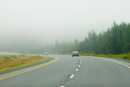 Highway Fogの写真素材