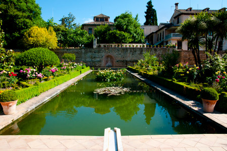 Generalife Garden in the Alhambra - Granada - Spainのeditorial素材