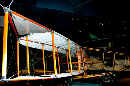 BADDECK, CANADA - August 13, 2016:  Replica of Silver Dart; the first powered aircraft in Canada...