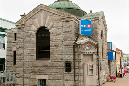 LUNENBURG, CANADA - August 14, 2016: Old building of Bank of Montreal (BMO)のeditorial素材