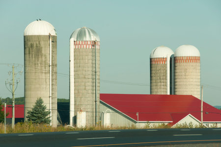 Farm Silos - Prince Edward Island - Canadaの写真素材
