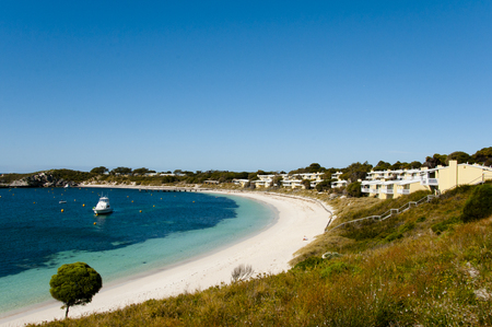 The beautiful and peaceful beach of Geordie Bay - Rottnest Island - Australiaの写真素材