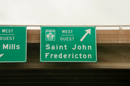 Saint John & Fredericton Road Signs - Canadaのeditorial素材