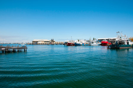 FREMANTLE, AUSTRALIA - October 26, 2016: Commercial boats in the Fremantle Waterfrontのeditorial素材