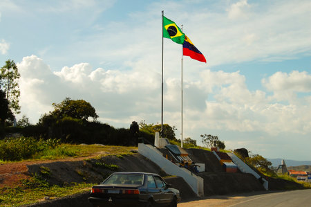 Venezuela & Brazil Political Borderの写真素材