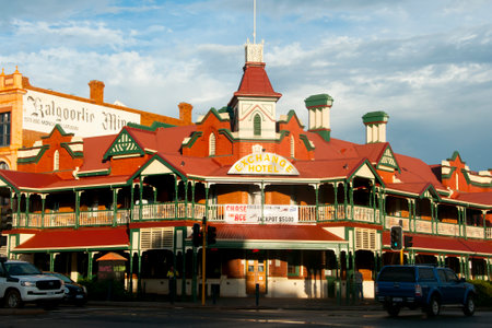 KALGOORLIE, AUSTRALIA - February 26, 2018: The Exchange Hotel is a historic landmark built in 1900 & listed on the State Heritage Registerのeditorial素材