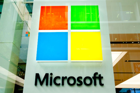 SYDNEY, AUSTRALIA - April 6, 2018: Microsoft software store located in iconic Pitt Street Mallのeditorial素材