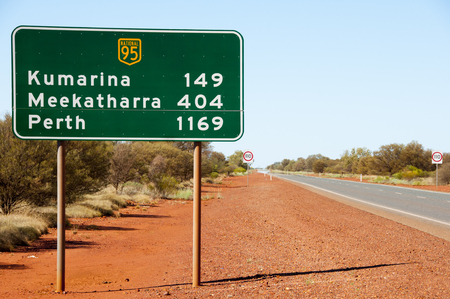 Great Northern Highway Distance Sign - Western Australiaの写真素材