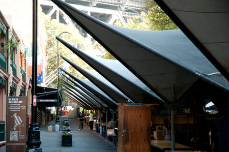 SYDNEY, AUSTRALIA - April 7, 2018: The Rocks Markets offers locally-designed fashion, handcrafted jewellery and original art every weekendのeditorial素材