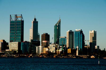 PERTH, AUSTRALIA - January 26, 2018: City skyline of Perth during national Australia Dayのeditorial素材