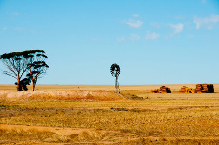 Harvested Wheat Fields - Australiaの写真素材