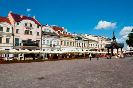 RZESZOW, POLAND - June 22, 2016: Old market square in Podkarpackie Voivodeshipのeditorial素材