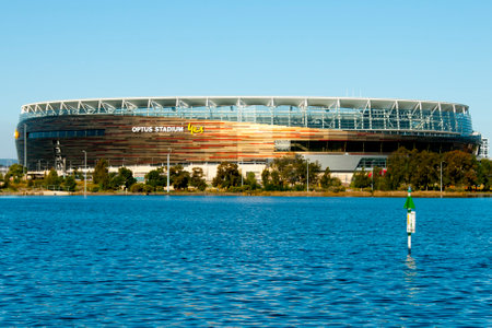 PERTH, AUSTRALIA - May 21, 2018: New Optus stadium with a capacity of 60000 peopleのeditorial素材