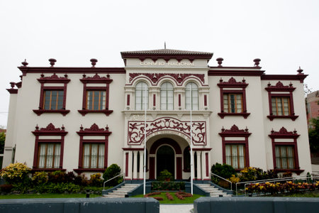 LIMA, PERU - September 14, 2014: National building of Peru Engineering College in Miraflores districtのeditorial素材