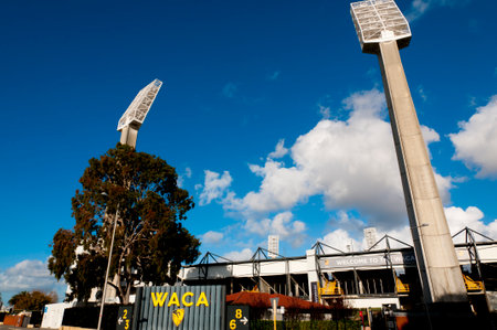 PERTH, AUSTRALIA - July 13, 2018: WACA (Western Australian Cricket Association) is Perth's old sports stadiumのeditorial素材