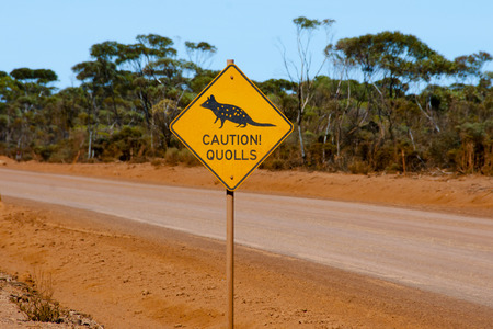 Quolls Warning Sign - Australiaの写真素材