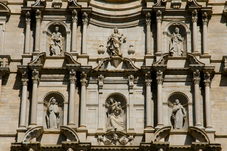 Basilica of Sant Feliu Statues - Girona - Spainの写真素材