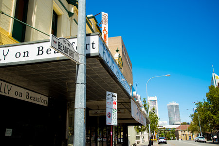 PERTH, AUSTRALIA - March 2, 2019: Beaufort Street is a popular venue for shops & restaurants in proximity to the cityのeditorial素材