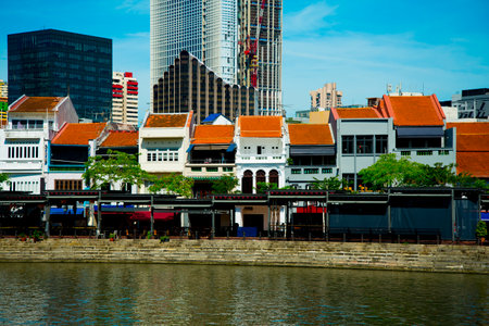 Boat Quay - Singapore Cityのeditorial素材