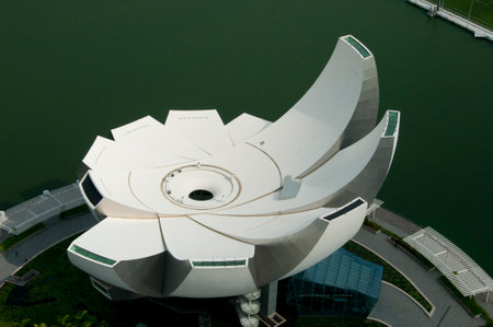 SINGAPORE CITY, SINGAPORE - April 12, 2019: ArtScience Museum located in Marina Bayのeditorial素材