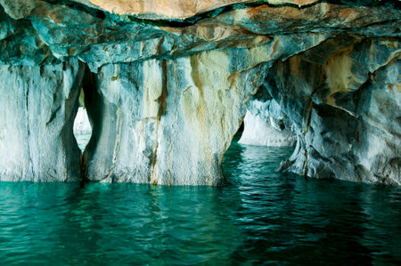 Marble Caves - Carrera Lake - Chileの写真素材