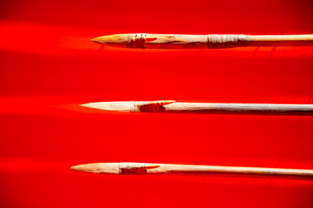 Wooden Aboriginal Spears from Australiaの写真素材