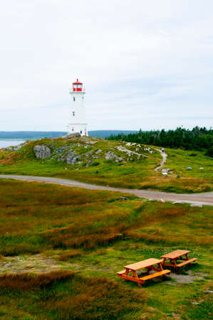 Louisbourg Lighthouse - Nova Scotia - Canadaの写真素材