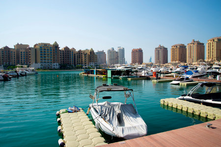 Marina at the Pearl - Qatarの写真素材