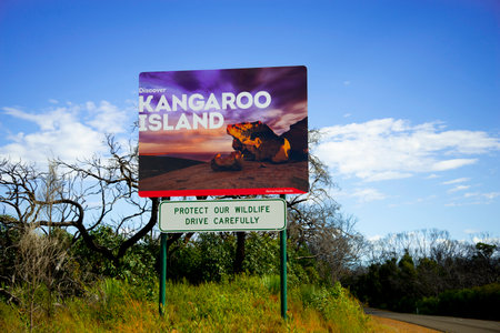 Welcome Sign - Kangaroo Island - Australiaの写真素材