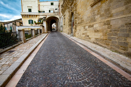 Pedestrian Street in Matera - Italyの写真素材