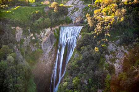 Great Waterfall in Tivoli - Italyの写真素材