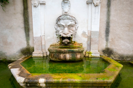 Mascherone Fountain - Spoleto - Italyの写真素材