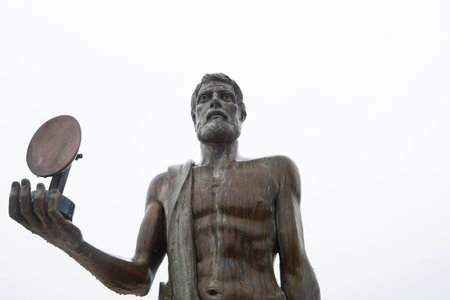 Public Statue of Scientist Archimedes