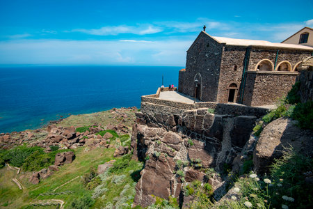 Cathedral of St Anthony Abbot in Castelsardo - Sardinia - Italyの写真素材