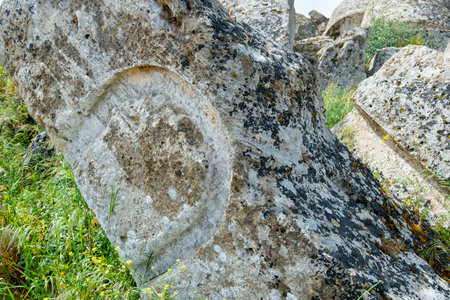 Crumbled Temple of Zeus in Selinunte - Sicily - Italyの写真素材