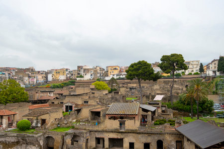 Ancient Roman Town of Herculaneum - Italyの写真素材