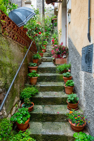 Pedestrian Street - Pacentro - Italyの写真素材